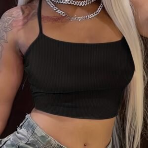 Women's Solid Color Elastic Off Shoulder Hot Figure Tank TopWomen's Solid Color Elastic Off Shoulder Hot Figure Tank Top