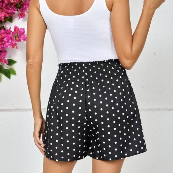Ladies' Polka Dot Printed Sherry Shorts With Drawstring And Casual Shorts - Image 2