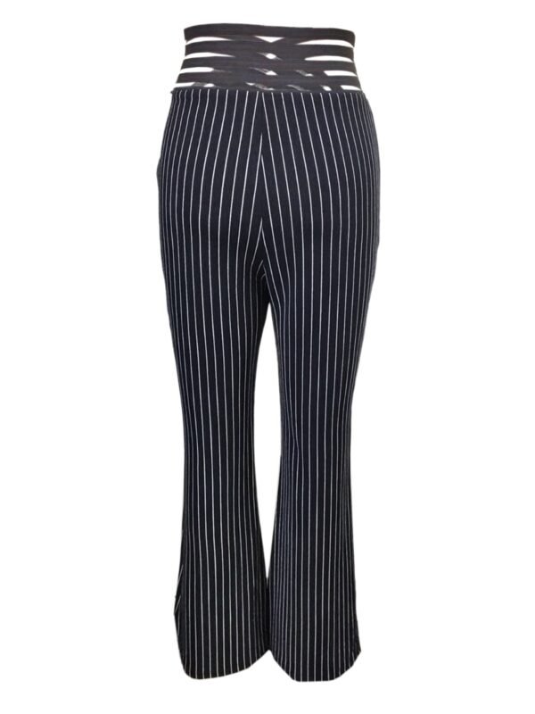 Ladies' Solid Color Hollow Out Fashionable Slim Fit And Slimming High Waisted Pants - Image 2