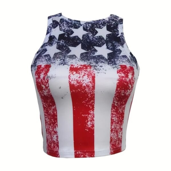 Ladies' Holiday Flag Print Fashion Versatile Vacation Style Camisole Top - Image 2