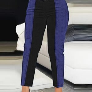 Ladies' Fashionable Casual Wear Woven Ribbon Hollow High Waisted Pencil Pants Solid Color Cropped Pants
