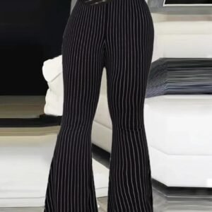 Ladies' Solid Color Hollow Out Fashionable Slim Fit And Slimming High Waisted Pants
