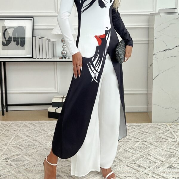 Ladies' Business Elegant Wide Leg Casual Loose Fit One Shoulder Set Sexy Party Set - Image 2