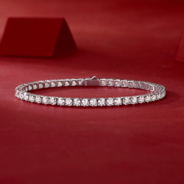 Unique Luxury Fashion Mosan Diamond S925 Silver Bracelet - Image 3