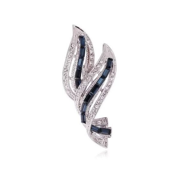 New Xiaoxiangfeng Diamond Studded Leaf Brooch - Image 3