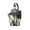 Black Outdoor Wall Light 2 Lights, Large Outdoor Modern Wall Light Fixtures, Industrial Porch Light Wall Mounted With Glass, Waterproof Farmhouse Exterior Light Lighting - Image 9