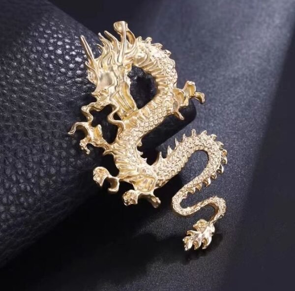 Chinese Style Dragon Totem Brooch - Image 3