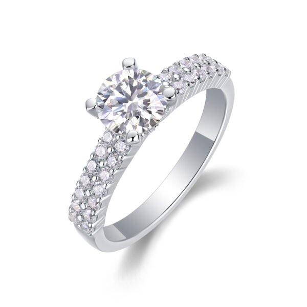 Arrange Large Diamond Rings, Wedding Rings, Luxury Fashion Set Moissanite Silver Rings - Image 7