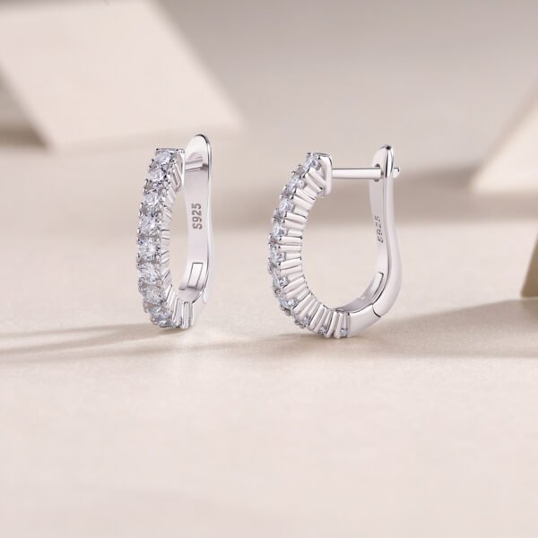 Modern Guide Luxury Fashion Diamond Earrings Stud Set With Mosan Diamond Silver Ornaments - Image 2