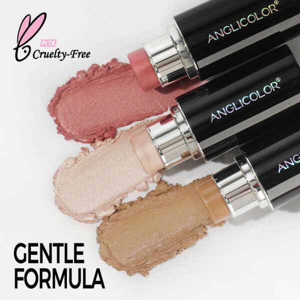 Anglicolor Highlighter Long Lasting,Contour Stick Makeup Naturally,Blush Makeup Smoothing,High Color Rendering,Easy To Mix,Vegan & Cruelty-Fre - Image 4