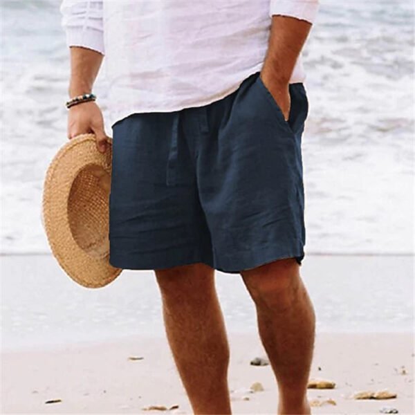 Men's Daily Sand Pure Color Comfortable Breathable Shorts - Image 4