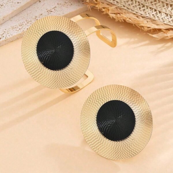 Elegant 14K Gold Plated Black  Onyx Necklace And Earrings Set - Image 3