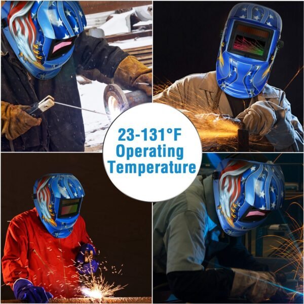 Welding Helmet Solar Powered Auto Darkening Hood With Adjustable Wide Shade Range 9-13 For Mig Tig  Weld Grinding Welder Mask - Image 5