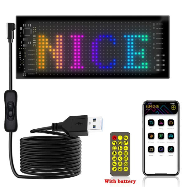 Automotive LED Signage, USB 5V Digital Signage, Programmable LED, Application Controlled Custom Text Pattern Animation, Suitable For Shops, Cars, Bars, And Hotels - Image 7