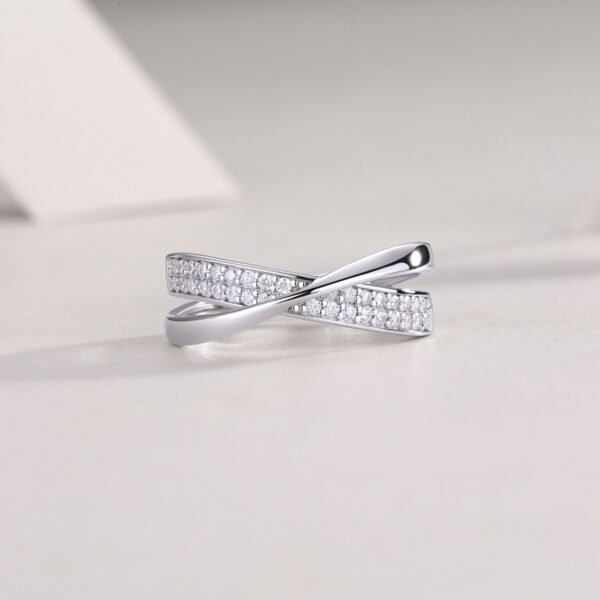 Wrap Around The Diamond Ring Luxury Fashion Set Moissanite Silver Ring - Image 6