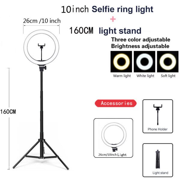 Compatible with Apple, Video Light, Dimmable Light, Selfie Led Ring Light, Usb Ring Light, With Tripod Frame Light - Image 5