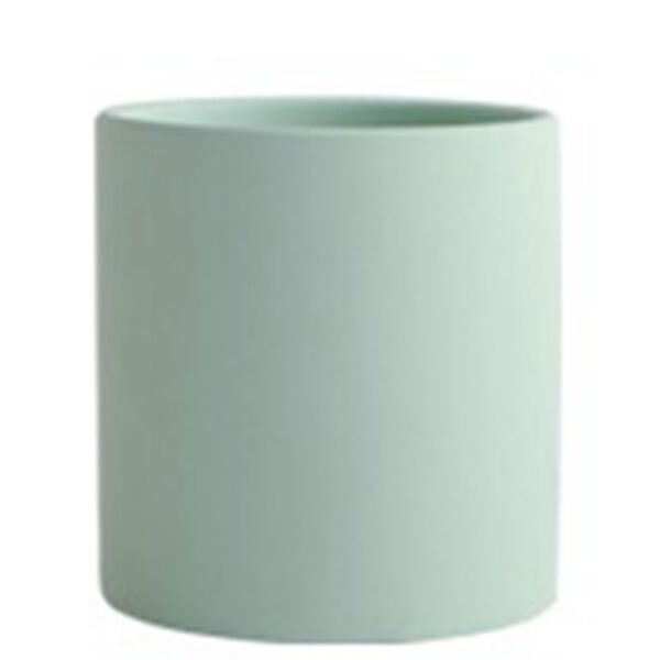 Nordic Industrial Style Colorful Ceramic Flowerpot Succulent Planter Green Plants Cylindrical Shape Flower Pot With Hole Tray - Image 5