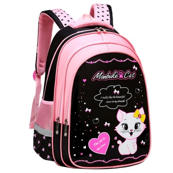 Kids School Cute Cat Print Backpack - Image 5