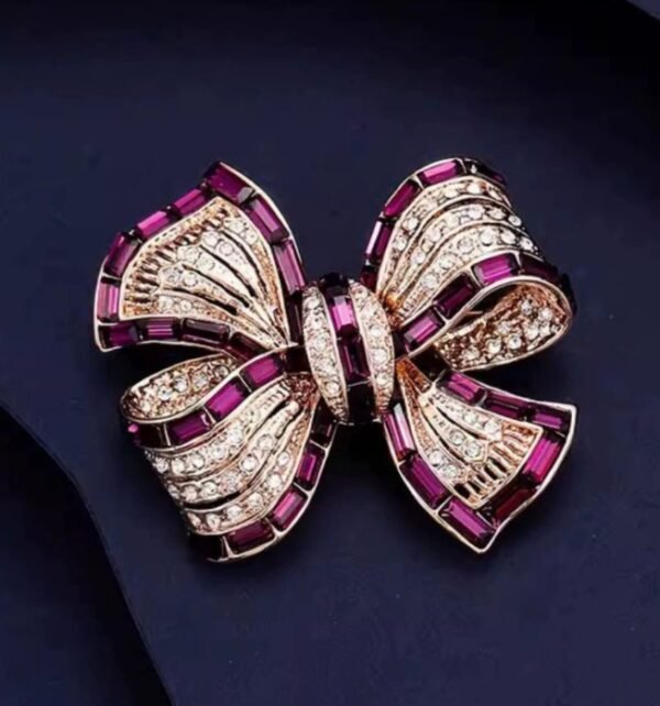 Luxury Purple Alloy Bow Brooch With High-end Feel - Image 2