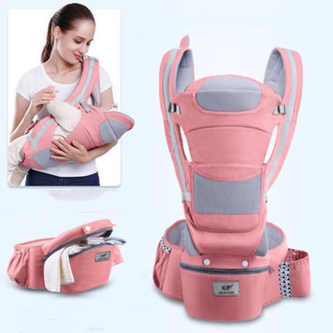 Ergonomic Baby Carrier Infant Baby Hipseat Carrier 3 In 1 Front Facing Ergonomic Kangaroo Baby Wrap Sling - Image 7