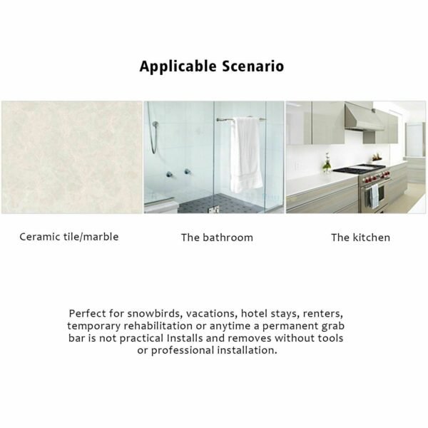 Power Shower Grip Handle Bathroom Suction Grab Bar Safety Rail Tub Bath Vacuum - Image 3