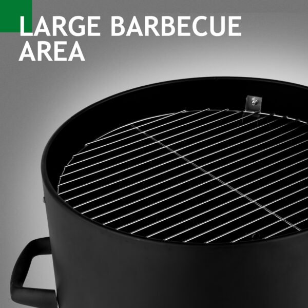 48x48x119cm Black 3-layer Oval Cylinder Smoker Iron Charcoal Grill - Image 10