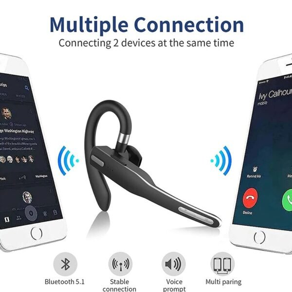 Trucker Wireless Headset Bluetooth 5.1 Earpiece Dual Mic Earbud Noise Cancelling - Image 4