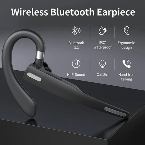 Trucker Wireless Headset Bluetooth 5.1 Earpiece Dual Mic Earbud Noise Cancelling - Image 5