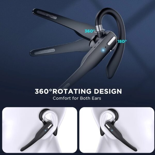 Trucker Wireless Headset Bluetooth 5.1 Earpiece Dual Mic Earbud Noise Cancelling - Image 8