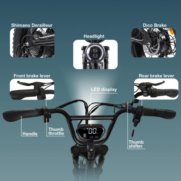 Ebike,1000W Motor,48V30Ah Battery,20 Inches,Maximum Speed 40-50KM - Image 5