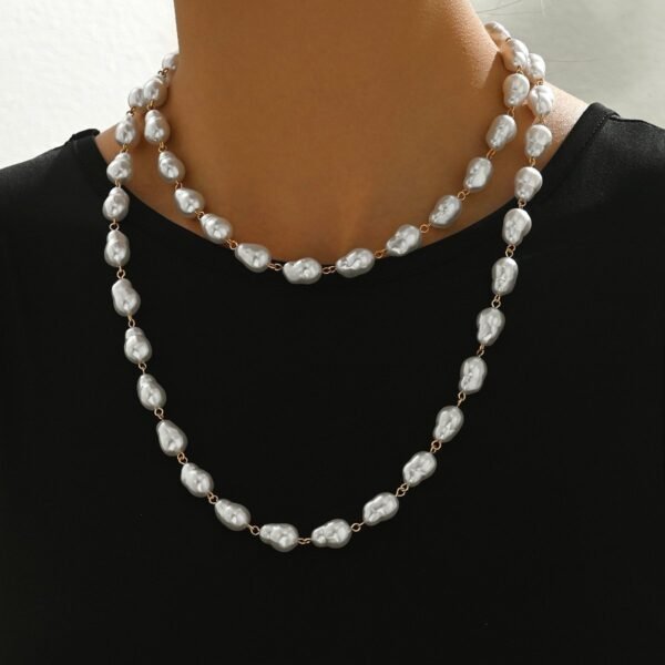 Elegant Double-Layer Pearl Necklace Set - Stylish  And Feminine Jewelry For Young Women - Image 9