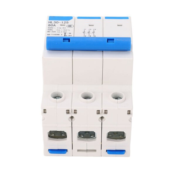 Disconnecting Switch Miniature Circuit Breaker PC Flame Retardant 3 Poles DIN Rail Mount Circuit Breaker 400V 80A - Image 4