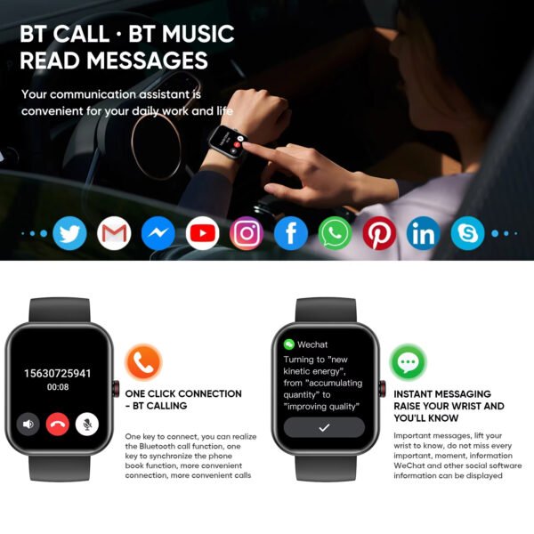 A221 Big Screen Men Smart Watch BT Call AI Voice Sport Watch Fitness Tracker Waterproof Women Smartwatch Men - Image 4