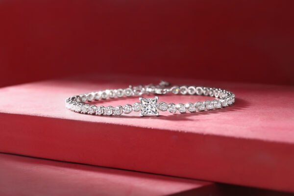 Rubik's Cube Luxury Fashion Mosan Diamond Silver Jewelry Comparable To Natural Diamond Bracelet - Image 6