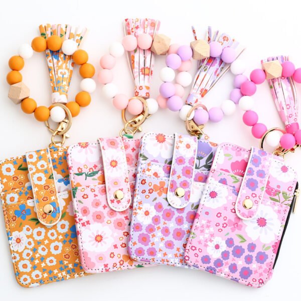 Women's Floral Print Leather Card Bag - Image 10