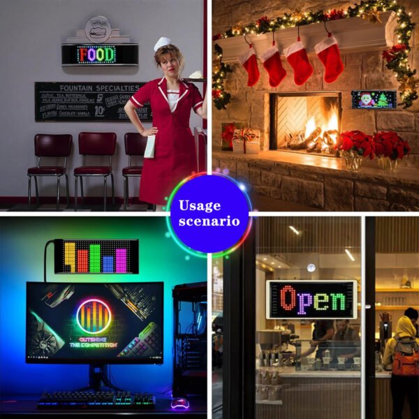 Automotive LED Signage, USB 5V Digital Signage, Programmable LED, Application Controlled Custom Text Pattern Animation, Suitable For Shops, Cars, Bars, And Hotels - Image 2