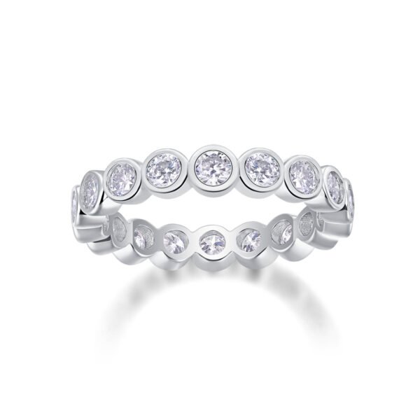 Diamond Ring Luxury Fashion Set Moissanite Silver Ring - Image 5