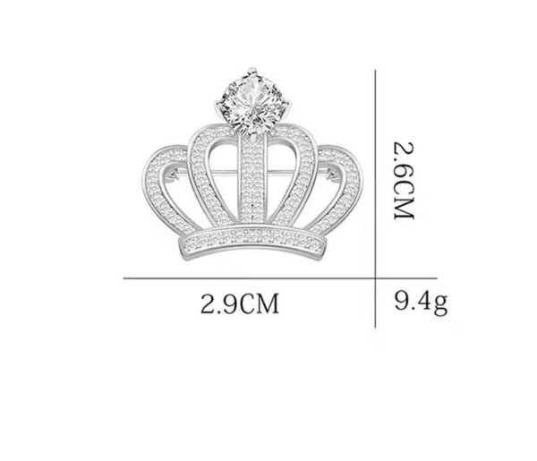 Korean Version Of Fashionable Crown Rhinestone Brooch - Headwear - Image 6