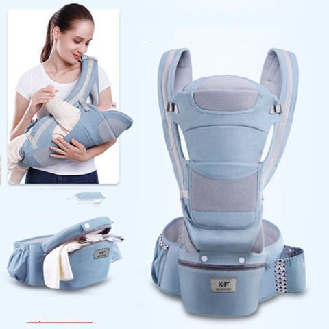 Ergonomic Baby Carrier Infant Baby Hipseat Carrier 3 In 1 Front Facing Ergonomic Kangaroo Baby Wrap Sling - Image 3