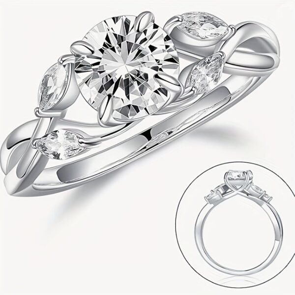1.2ct Willow Shape Moissanite Women's Engagement Ring, 1.2ct D Color VVS1 Clarity Lab Made Wedding Rings Tree Branch Moissanite Ring Women's Gift - Image 5