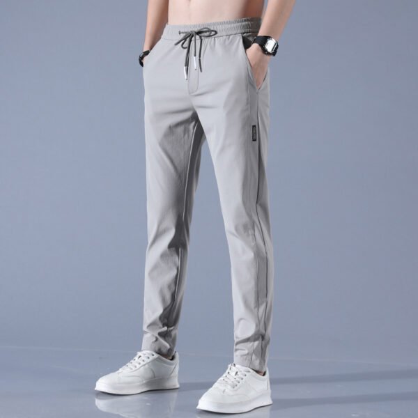 Summer Ice Silk Pants Men's Thin Business Casual Pants Stretch Breathable Straight-leg Tracksuit Pants - Image 5