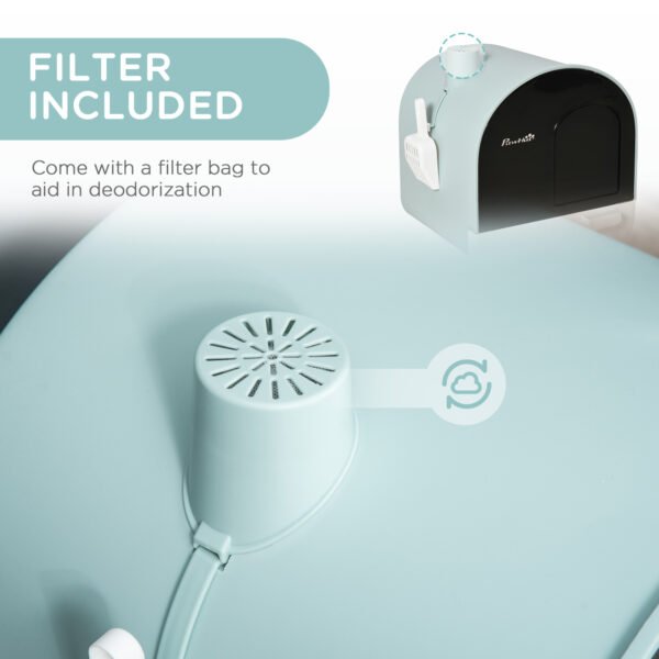 Cat Litter Box With Lid, Indoor Cat With Tray, Spoon, Strainer - Image 8