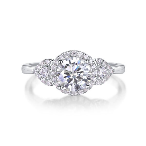 Luxury Fashion Large Diamond Wedding Ring With Moissanite Silver Ring - Image 2