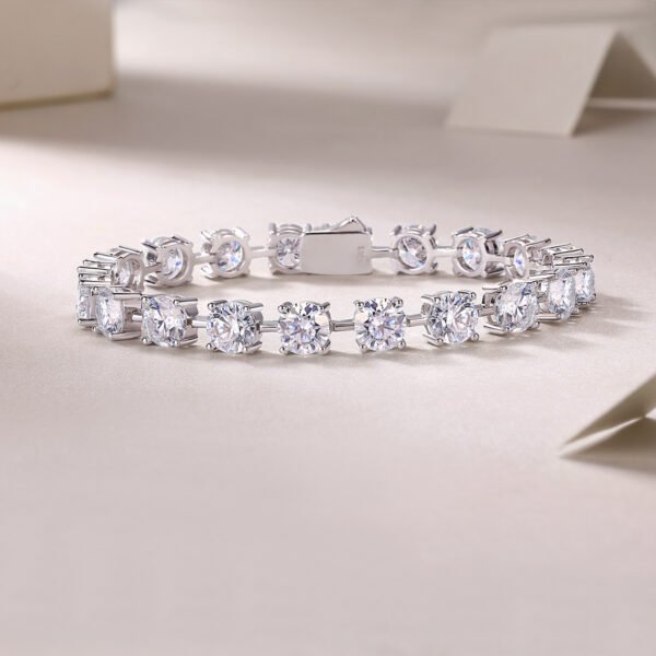 About Time Luxury Fashion Mossan Diamond S925 Silver Bracelet Comparable To Natural Diamonds - Image 3