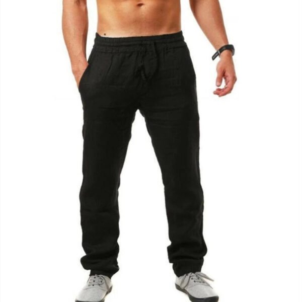 Hip Hop Breathable Cotton Linen Loose Casual Sports Pants - Image 4