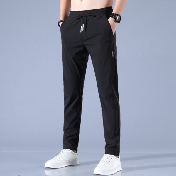 Summer Ice Silk Pants Men's Thin Business Casual Pants Stretch Breathable Straight-leg Tracksuit Pants - Image 4