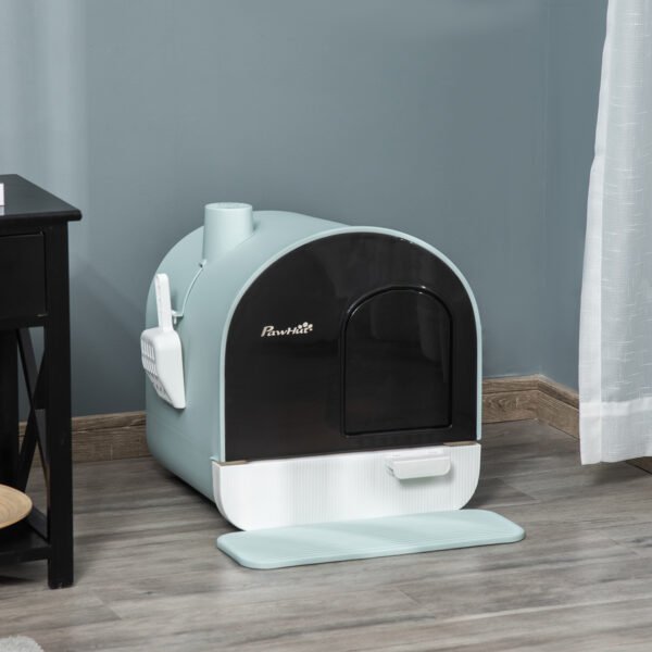 Cat Litter Box With Lid, Indoor Cat With Tray, Spoon, Strainer - Image 3