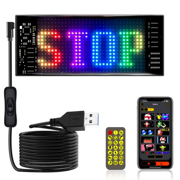 Automotive LED Signage, USB 5V Digital Signage, Programmable LED, Application Controlled Custom Text Pattern Animation, Suitable For Shops, Cars, Bars, And Hotels - Image 6