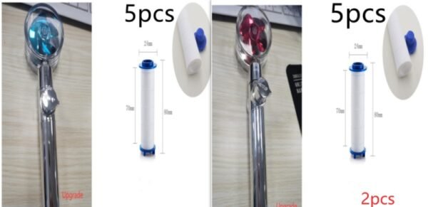 New Turbo Propeller Shower Head Water Saving High Preassure Flow 360 Degrees With Fan Extension Showerhead Rainfall With Holder - Image 7