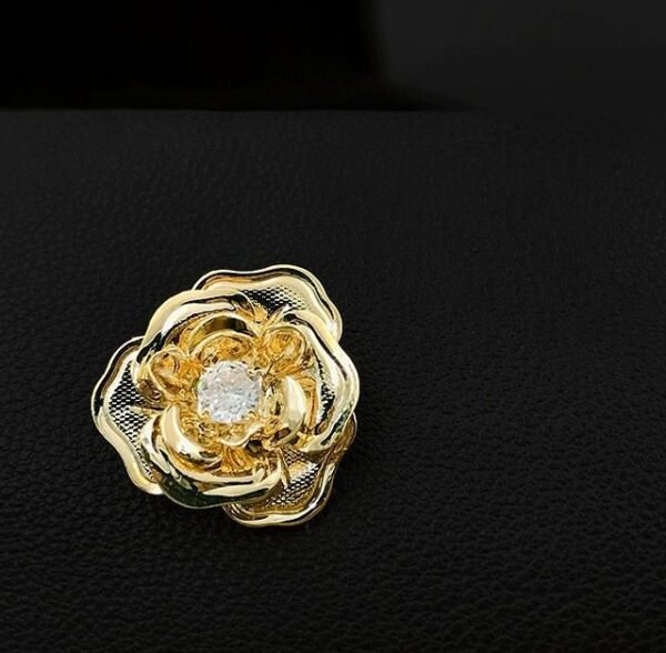 Retro Camellia Zircon Needle - Image 9